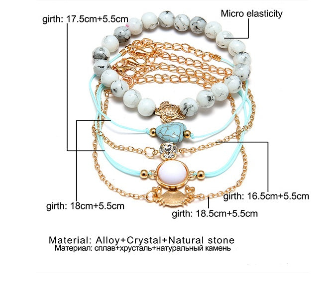 European and American style woven bracelet love turtle