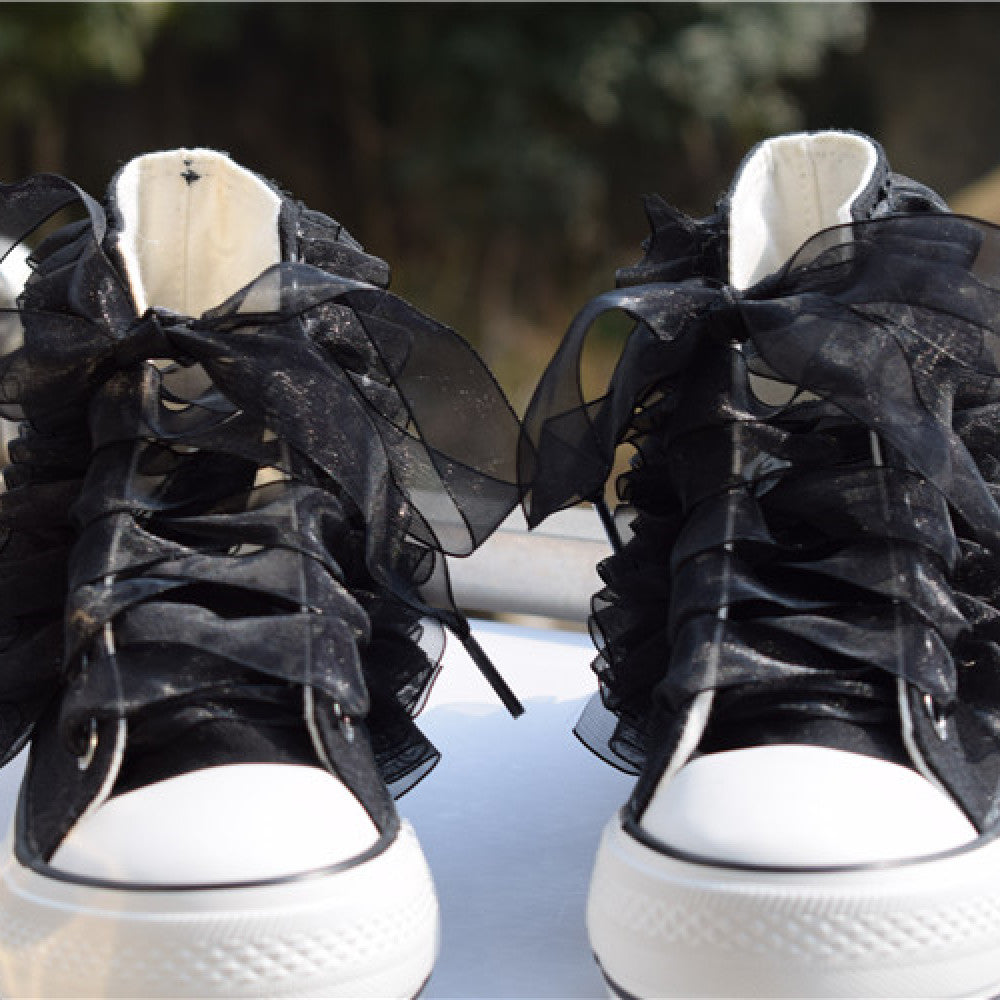  Women's High Top Platform Sneakers Canvas Shoes