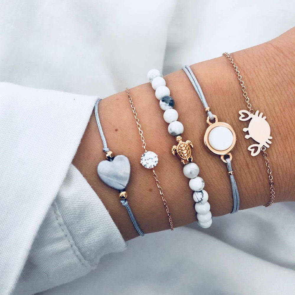 European and American style woven bracelet love turtle 
