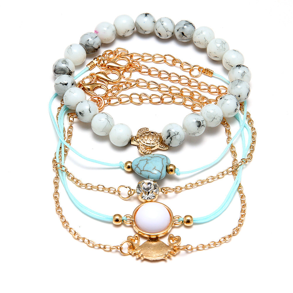 European and American style woven bracelet love turtle 