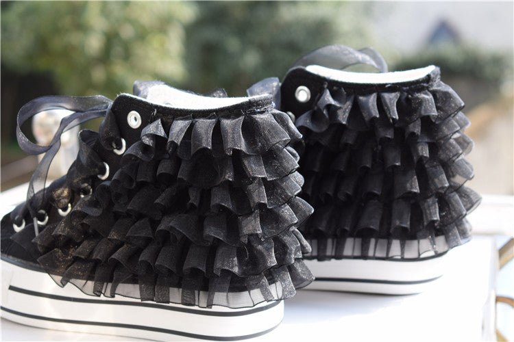  Women's High Top Platform Sneakers Canvas Shoes